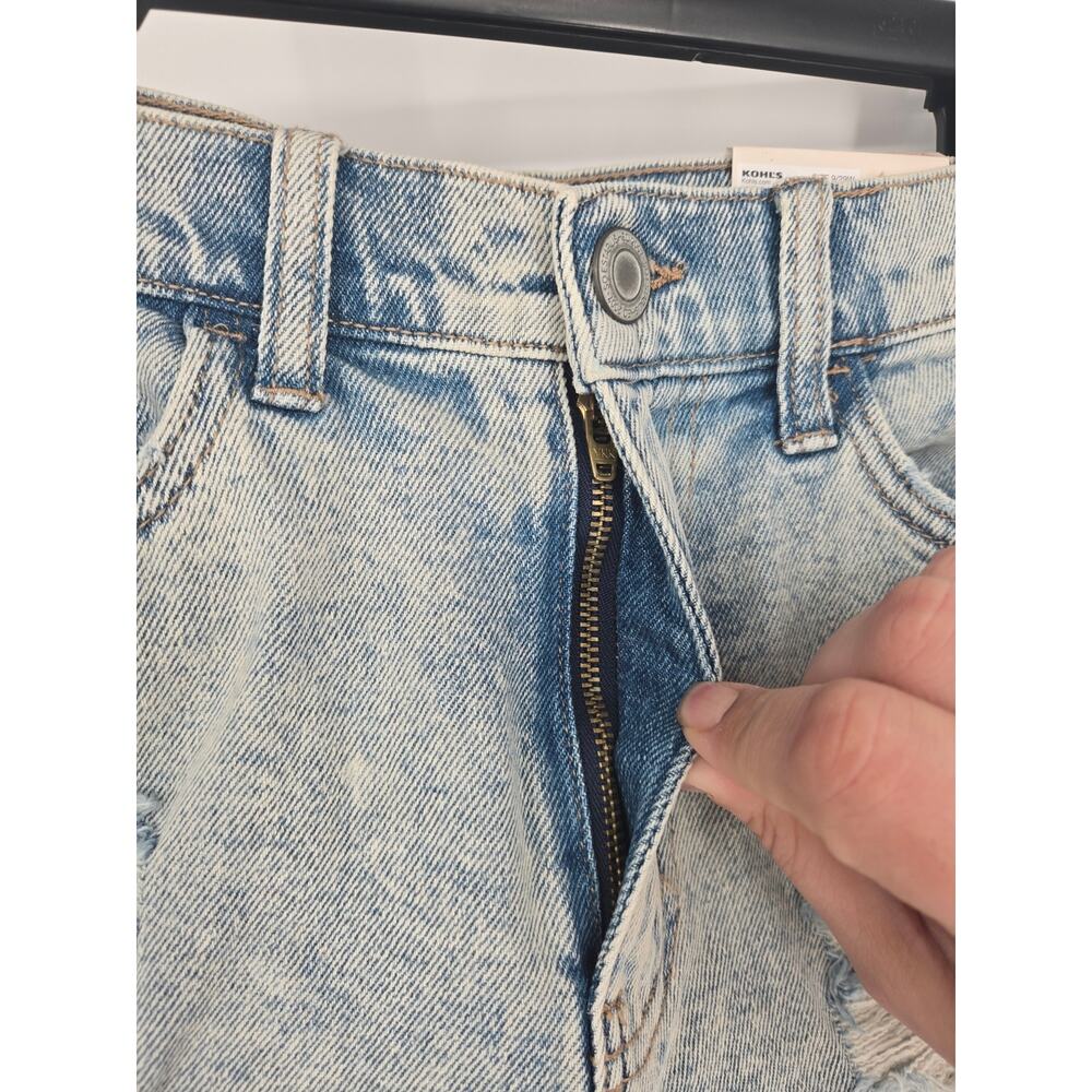 So Acid Wash Blue Jeans Mom Shorts High Rise Vintage Stretch Women's 9/29 New - Picture 4 of 10